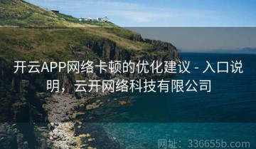 开云APP网络卡顿的优化建议 - 入口说明，云开网络科技有限公司