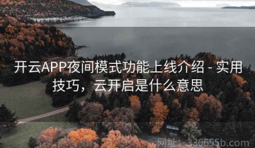 开云APP夜间模式功能上线介绍 - 实用技巧，云开启是什么意思