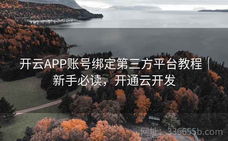 开云APP账号绑定第三方平台教程｜新手必读，开通云开发
