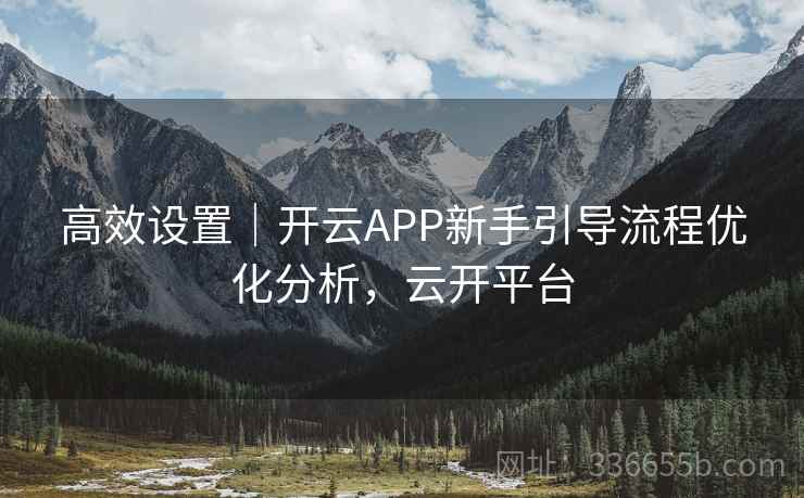 高效设置｜开云APP新手引导流程优化分析，云开平台